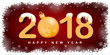 Happy New Year 2018 Red background