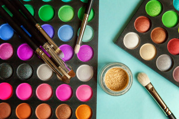 make-up palette and tools