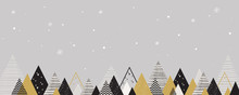 Christmas Winter Landscape Background. Abstract Vector