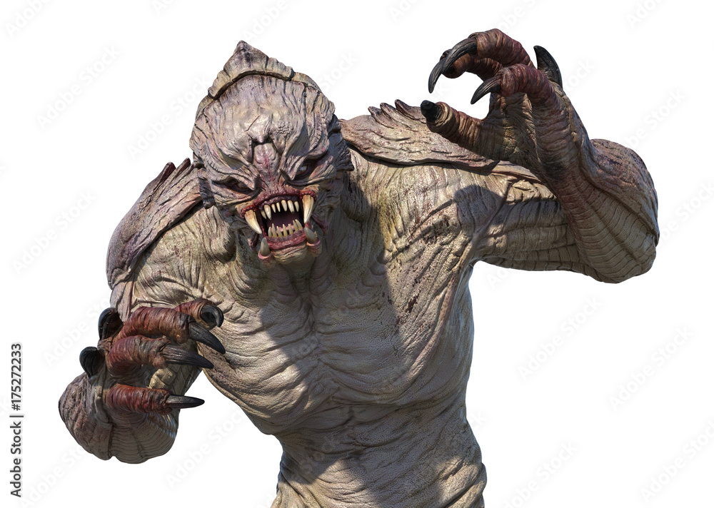 Alien Monster Attacking Stock Illustration | Adobe Stock