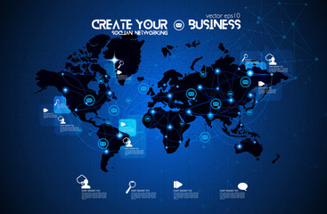 Social media world map