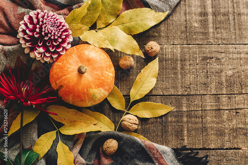 Cuadros en Lienzo happy halloween or thanksgiving flat lay