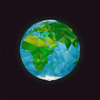 World planet illustration. Earth low poly desing.Globe icon in polygonal style. Earth vector.