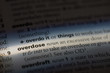 overdose word in a dictionary. overdose concept