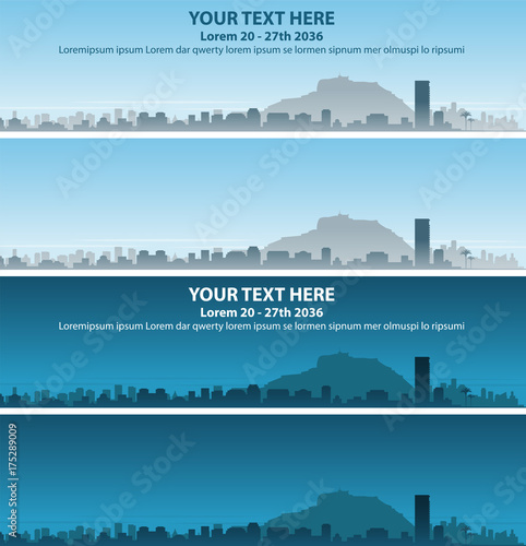 Alicante Event Banner Skyline Obraz na płótnie