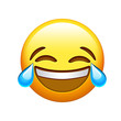 Yellow face laugh out loud and crying tear icon