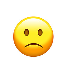 Isolated Yellow Sad And Unhappy Face Icon