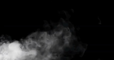 Wall Mural - seamless loop of smoke slowly floating through space against black background