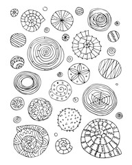 Wall Mural - Abstract design elements, spirals and circles sketch