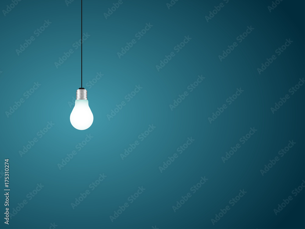 Llightbulb as symbol of idea. Vector illustration. - obrazy, fototapety, plakaty 