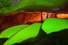 Colorful Pools Of Can Marca Cave, Ibiza, Spain
