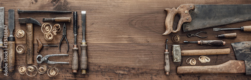 Fotomural Collection of vintage woodworking tools