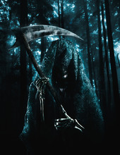Grim Reaper Lurking In The Woods / High Contrast Image