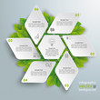 Rhombus Hexagon Eco Infographic Green Leaves