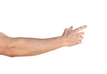 Empty Man Hand Sign On White Background