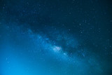 Fototapeta Kosmos - The Milky Way ,Long exposure photograph , Blue tone