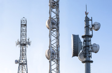 Broadcast relay station antennas at rising