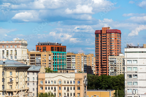 Plakat Odgórny widok Meshchansky okręg Moskwa, Rosja