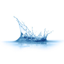 Blue Water Splashes Isolated