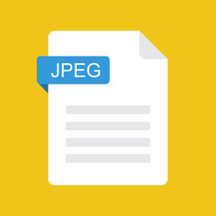 Wall Mural - jpeg file icon. jpeg document type. flat design graphic illustration. vector jpeg icon