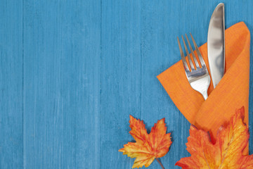 Wall Mural - Autumn Thanksgiving Table Setting Background