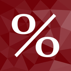 Poster - Prozent - Angebot - Icon mit geometrischem Hintergrund rot