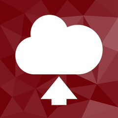 Canvas Print - Wolke hochladen - Icon mit geometrischem Hintergrund rot