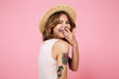 © Drobot Dean - Close up portrait of a pretty woman in summer hat