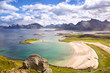 Lofoten Islands landscape with deach and mountains, Norway