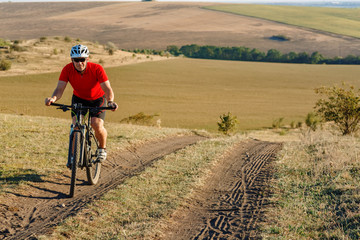 Wall Mural - mountain bike sport athlete man riding outdoor