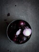 Red Onions In Bowl
