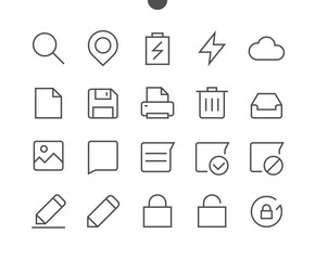 Wall Mural - Settings UI Pixel Perfect Well-crafted Vector Thin Line Icons 48x48 Ready for 24x24 Grid for Web Graphics and Apps with Editable Stroke