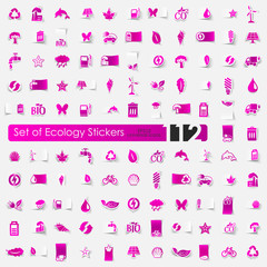 Poster - Set of ecology stickers