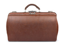 Old Brown Leather Gladstone Bag
