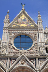 Wall Mural - Facade detail of Siena Cathedral in Siena, Italy