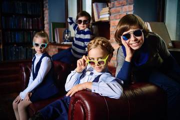 Wall Mural - stylish school children