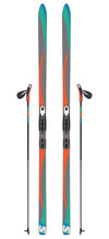 Cross-country Skis With Ski Poles Isolated