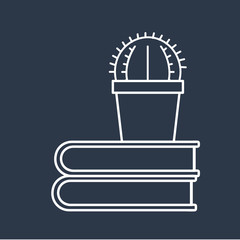 Poster - Vector of cactus on books