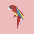 Animal cartoon origami icon vector