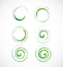 Abstract Green Swirl Element Icon Vector