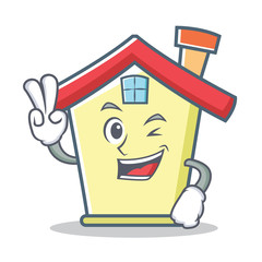 Two finger house character cartoon style