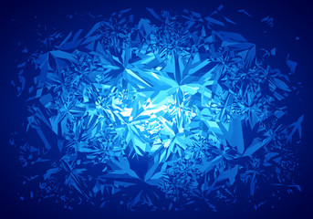 winter blue frost pattern on white background