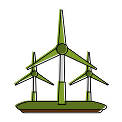 Poster - wind turbines eco friendly icon image vector illustration design 