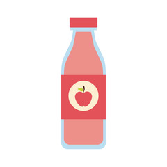 Canvas Print - juice bottle with apple on label icon image vector illustration design 