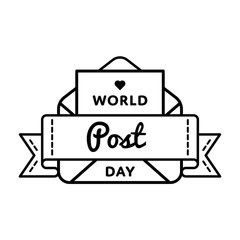 Wall Mural - World Post day emblem isolated vector illustration on white background. 9 october global professional holiday event label, greeting card decoration graphic element