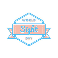 Wall Mural - World Sight day emblem isolated vector illustration on white background. 12 october world healthcare holiday event label, greeting card decoration graphic element