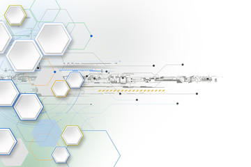 Wall Mural - Illustration circuit board, high computer technology.