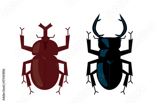 カブトムシとクワガタのイラスト ベクターデータ Beetle