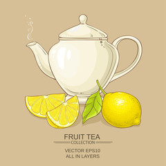 Poster - lemon tea vector illustration