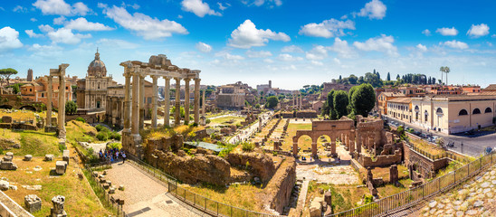 Fototapete - Ancient ruins of Forum in Rome